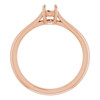 Solitaire Engagement Ring Mounting in 10 Karat Rose Gold for Round Stone, 2.84 grams