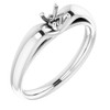 Solitaire Engagement Ring Mounting in 14 Karat White Gold for Round Stone, 3.85 grams