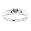 Solitaire Engagement Ring Mounting in 14 Karat White Gold for Round Stone, 3.85 grams
