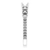 Accented Engagement Ring Mounting in Sterling Silver for Round Stone, 2.47 grams