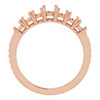 Accented Engagement Ring Mounting in 14 Karat Rose Gold for Round Stone, 3.14 grams