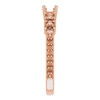 Accented Engagement Ring Mounting in 14 Karat Rose Gold for Round Stone, 3.14 grams
