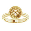 Halo Style Engagement Ring Mounting in 18 Karat Yellow Gold for Round Stone, 5.85 grams