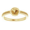 Bezel Set Accented Ring Mounting in 14 Karat Yellow Gold for Round Stone, 3.75 grams