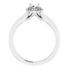 Halo Style Ring Mounting in 10 Karat White Gold for Round Stone, 3.96 grams
