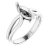 Solitaire Ring Mounting in Platinum for Marquise Stone, 7.28 grams