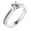 Solitaire Engagement Ring Mounting in 14 Karat White Gold for Round Stone, 3.88 grams