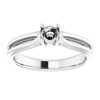 Solitaire Engagement Ring Mounting in 14 Karat White Gold for Round Stone, 3.88 grams