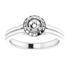 Halo Style Ring Mounting in 14 Karat White Gold for Round Stone, 4.53 grams