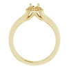 Halo Style Ring Mounting in 14 Karat Yellow Gold for Round Stone, 4.64 grams