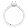 Accented Engagement Ring Mounting in 10 Karat White Gold for Round Stone, 3.51 grams