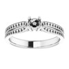 Accented Engagement Ring Mounting in 10 Karat White Gold for Round Stone, 3.51 grams