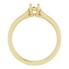 Accented Engagement Ring Mounting in 14 Karat Yellow Gold for Round Stone, 4.11 grams