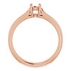 Solitaire Engagement Ring Mounting in 18 Karat Rose Gold for Round Stone, 4.75 grams