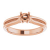 Solitaire Engagement Ring Mounting in 18 Karat Rose Gold for Round Stone, 4.75 grams