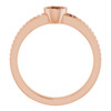 Bezel Set Accented Ring Mounting in 14 Karat Rose Gold for Round Stone, 4.6 grams