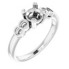 Accented Ring Mounting in Platinum for Round Stone, 5.82 grams