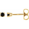 4-Prong Stud 14 Karat Yellow Gold 2.5mm Round Onyx Earrings