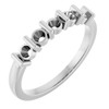 Family Ring Mounting in 10 Karat White Gold for Round Stone, 2.18 grams