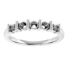 Family Ring Mounting in 10 Karat White Gold for Round Stone, 2.18 grams