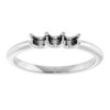 Family Ring Mounting in 10 Karat White Gold for Round Stone, 2.13 grams