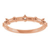 Family Stackable Ring Mounting in 10 Karat Rose Gold for Round Stone, 2.06 grams