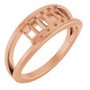 Family Negative Space Ring Mounting in 10 Karat Rose Gold for Straight baguette Stone, 3.49 grams
