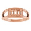 Family Negative Space Ring Mounting in 10 Karat Rose Gold for Straight baguette Stone, 3.49 grams