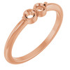 Family Ring Mounting in 10 Karat Rose Gold for Round Stone, 1.97 grams