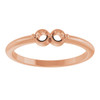 Family Ring Mounting in 10 Karat Rose Gold for Round Stone, 1.97 grams