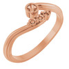 Family Bypass Ring Mounting in 10 Karat Rose Gold for Round Stone, 2.26 grams