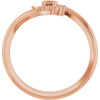 Family Bypass Ring Mounting in 10 Karat Rose Gold for Round Stone, 2.26 grams