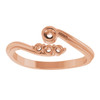 Family Bypass Ring Mounting in 10 Karat Rose Gold for Round Stone, 2.26 grams