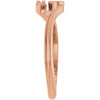 Family Bypass Ring Mounting in 10 Karat Rose Gold for Round Stone, 2.26 grams