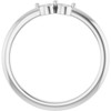 Family Ring Mounting in 10 Karat White Gold for Round Stone, 1.92 grams