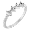 Family Ring Mounting in 10 Karat White Gold for Square Stone, 2.08 grams