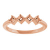 Family Ring Mounting in 18 Karat Rose Gold for Square Stone, 2.9 grams