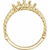 Family Ring Mounting in 18 Karat Yellow Gold for Round Stone, 4.47 grams