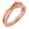 Family Ring Mounting in 18 Karat Rose Gold for Round Stone, 5.6 grams