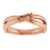 Family Ring Mounting in 18 Karat Rose Gold for Round Stone, 5.6 grams