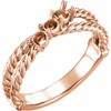 Family Ring Mounting in 10 Karat Rose Gold for Round Stone, 3.39 grams