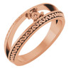 Family Ring Mounting in 14 Karat Rose Gold for Round Stone, 5.28 grams