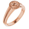 Bezel Set Halo Style Engagement Ring Mounting in 18 Karat Rose Gold for Round Stone, 5.05 grams