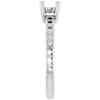 Accented Engagement Ring Mounting in 10 Karat White Gold for Round Stone, 2.57 grams