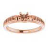 Accented Engagement Ring Mounting in 10 Karat Rose Gold for Round Stone, 2.9 grams