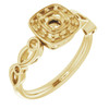 Halo Style Engagement Ring Mounting in 18 Karat Yellow Gold for Round Stone, 4.35 grams