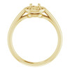 Halo Style Engagement Ring Mounting in 18 Karat Yellow Gold for Round Stone, 4.39 grams