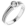 Bezel Set Accented Ring Mounting in Sterling Silver for Round Stone, 3.62 grams