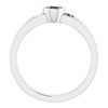 Bezel Set Accented Ring Mounting in Sterling Silver for Round Stone, 3.62 grams
