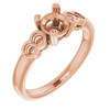 Accented Ring Mounting in 18 Karat Rose Gold for Round Stone, 4.46 grams